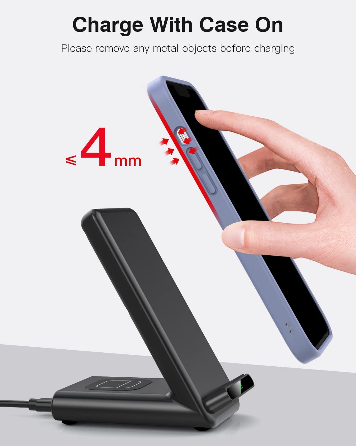 3 in 1 Wireless Charging Stand Made for Apple Watch Ultra 8 7 6 SE 5 4 3 for iPhone Black